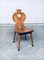 Vintage Brutalist Heart-Shaped Oak Dining Chairs, 1950s, Set of 4, Image 1