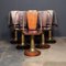 Art Deco Mahogany & Brass Giuseppe Verdi Swivel Chairs, 1915, Set of 6, Image 8