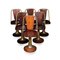 Art Deco Mahogany & Brass Giuseppe Verdi Swivel Chairs, 1915, Set of 6, Image 1