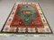 Vintage Turkish Handwoven Green & Red Tribal Gabbeh Carpet 9