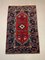 Medium Vintage Turkish Red, Navy Blue & Beige Wool Tribal Carpet 1