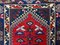 Medium Vintage Turkish Red, Navy Blue & Beige Wool Tribal Carpet 7