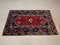 Medium Vintage Turkish Red, Navy Blue & Beige Wool Tribal Carpet 3