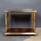 20th Century Italian Polished Brass & Burr Walnut Drinks Trolley, 1970s 14