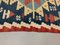 Narrow Vintage Turkish Shabby Chic Blue & Red Kilim Runner 5