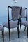 Sedie in stile Borsani in mogano e stoffa, Italia, set di 6, Immagine 5