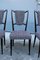 Borsani Style Italian Mahogany and Fabric Chairs, Set of 6, Image 2