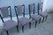 Borsani Style Italian Mahogany and Fabric Chairs, Set of 6, Image 9