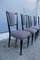 Borsani Style Italian Mahogany and Fabric Chairs, Set of 6, Image 6