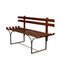 English Walnut & Iron Slat Bench, Circa 1960, Image 1