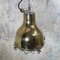 Japanese Industrial Brass, Aluminium & Glass Dome Pendant Lamp with Cage, 1980s 5