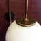 Italienische Messing Bogenlampe mit Glasschirm, 1950er 6
