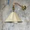 Copper & Brass Cantilever Wall Lamp with Cream-Colored British Army Lampshade, 1980s 2