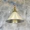 Copper & Brass Cantilever Wall Lamp with Cream-Colored British Army Lampshade, 1980s 3