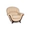 Wood & Cream Leather Armchair from Nieri 1