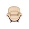 Wood & Cream Leather Armchair from Nieri 7