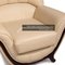 Wood & Cream Leather Armchair from Nieri 3