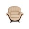 Wood & Cream Leather Armchair from Nieri 6