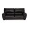 Black Leather Living Room Set from Natuzzi, Set of 2 8