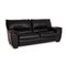 Black Leather Living Room Set from Natuzzi, Set of 2 7