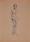Vincenzo Groan, Standing Nude Girl, Original Drawing in Ink, 1890s 1