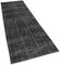 Black Overdyed Runner Rug, Image 2