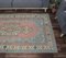 Tapis Oushak 4x8 Antique Fait Main en Laine Pure avec Motif de Ferme Rouge, Turquie 4