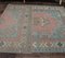 4x8 Antique Turkish Oushak Handmade Pure Wool Rug with Farmhouse Decor in Red 7