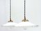 Mid-Century French Opaline Glass Pendant Lamps, 1950s, Set of 2 3