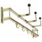 Art Deco Bauhaus Brass and Wood Coat and Hat Rack, 1930s 1