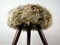 Mid-Century Tripod Real Iceland Sheep Lamb Upholstered Stool, 1950s 8