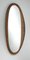 Large Mid-Century French Oval Rattan and Wood Wall Mirror, 1950s 14
