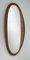 Large Mid-Century French Oval Rattan and Wood Wall Mirror, 1950s 9