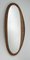 Large Mid-Century French Oval Rattan and Wood Wall Mirror, 1950s, Image 9