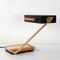 German Teak Brass and Black Metal Cubist Desk Lamp from Kaiser Leuchten, 1960s 4