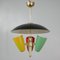 Lámpara de araña italiana Mid-Century multicolor, años 50, Imagen 2