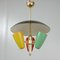 Lámpara de araña italiana Mid-Century multicolor, años 50, Imagen 4