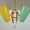 Lámpara de araña italiana Mid-Century multicolor, años 50, Imagen 6