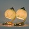 German Bauhaus Brass Table Lamps with Marbled Opal Shades, 1930s, Set of 2 14