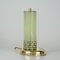 Swedish Brass and Striped Glass Table or Bedside Lamp, 1940s 2