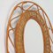 Mid-Century French Oval Rattan and Wicker Wall Mirror, 1950s, Image 4