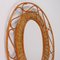 Mid-Century French Oval Rattan and Wicker Wall Mirror, 1950s, Image 8