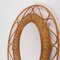 Mid-Century French Oval Rattan and Wicker Wall Mirror, 1950s, Image 5