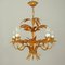 Mid-Century 5-Light Gilt Palm Leaf Chandelier by Hans Kögl, 1970s 4