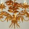 Lampadario Mid-Century dorato a forma di foglia di palma dorato di Hans Kögl, anni '70, Immagine 6