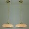 Art Deco German Bauhaus Cream Opaline Glass and Brass Pendants, Set of 2 10