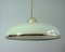 Art Deco German Bauhaus Cream Opaline Glass and Brass Pendants, Set of 2, Image 8