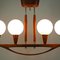 Lampadario Mid-Century moderno in teak e vetro satinato, Svezia, anni '60, Immagine 7