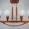 Lampadario Mid-Century moderno in teak e vetro satinato, Svezia, anni '60, Immagine 6