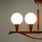 Lampadario Mid-Century moderno in teak e vetro satinato, Svezia, anni '60, Immagine 10